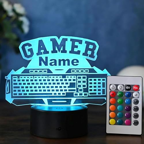 Optechvisual Personalisierte PC gaming lampe, LED Dekoration für zocker, als gaming room pc deko, gamer room Decoration
