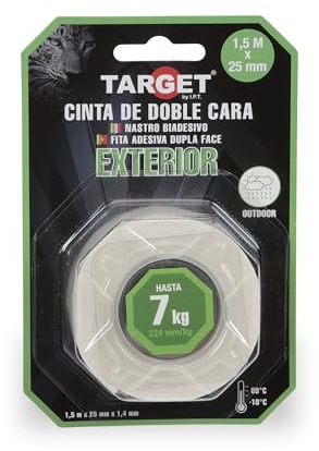 TARGET - Cinta de Doble Cara - Cinta de Montaje | Para colgar objetos sin taladros (EXTERIORES)