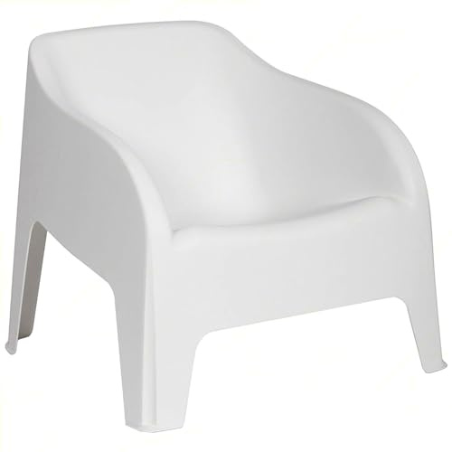 Sicignano - Sillón con reposabrazos de jardín, de resina, 79 x 76,5 x 70 cm de altura, impermeable, compacto, fácil de limpiar, para decoración de exterior, jardín, terraza, fabricado en Italia (1