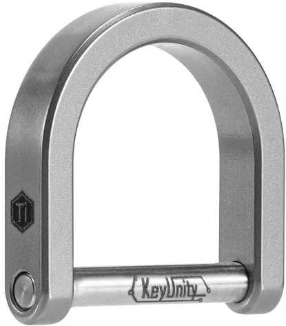 KeyUnity KA17 Titanium D Ring Key Shackle, U Shape Key Ring Horseshoe Clasp for Car Fob, DIY Leather Key Organizer Keychain