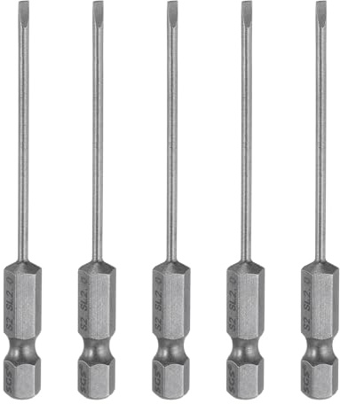 QUARKZMAN 5Pcs Embouts de Tournevis à Fente Magnétiques Sl2 en Acier S2 pour Tournevis à Tête Plate 1/4 Hex Shank Embouts de Tournevis de Qualité Industrielle de 3 de Long