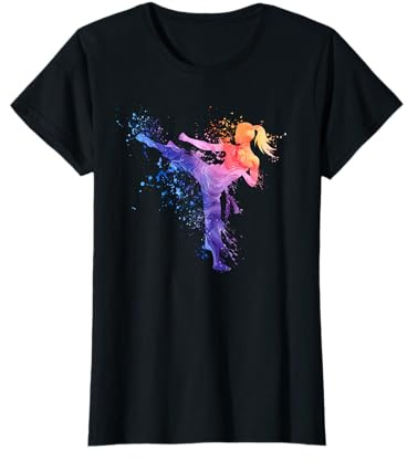 Vintage MMA Kampfsport Mädchen Frau Bunt Kung Fu T-Shirt