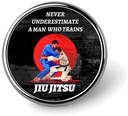 Runde Brosche im Retro-Stil mit Jiu-Jitsu-Motiv, Anstecknadel, Krawattennadel für Frauen und Männer, Büroangestellte, Lehrer, Dekoration