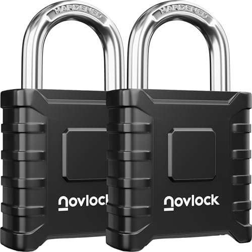 Heavy Duty Combination Padlocks Outdoor – Weatherproof, Cut-Resistant, 8 mm Shackle – for Gates, Fences, Sheds, Storage Units, Lockers, Cabinets – 2-Pack, Black
