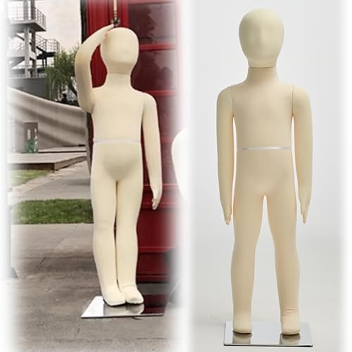 XDAWQP Kinder-Schaufensterpuppe für Jungen und Mädchen im Alter von 1–14 Jahren, Verstellbarer, Flexibler Puppenkörper zum Stehen mit abnehmbarem Kopf und Armen, Ganzkörper，5 Years Old