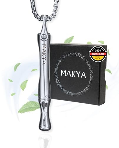 Makya Original V3 Silber Rauchentwöhnung Hilfsmittel I Nicht Kompatibel mit Makya Taste Geschmacksfilter I Atemstick & Atemkette zum Rauchen Aufhören I Nichtraucher mit Widerstand I Rauchstopp