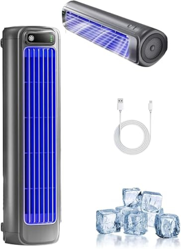 Portable Air Conditioner Fan – 3 Cooling Modes, USB Rechargeable, Quiet & Compact Air Cooler for Home, Office, Camping (Black)
