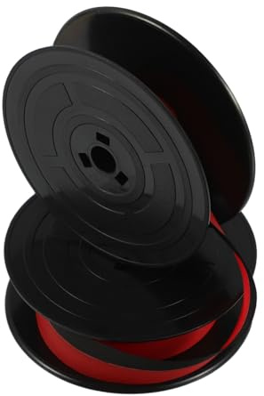 SEWACC Doppelfarbiges Schreibmaschinenband Schwarz Rot 3-Loch Ersatzfarbband Kompatibel mit Flying Fish Long Sky Gr1 Mechanische Vintage Schreibmaschine für Bürodruck