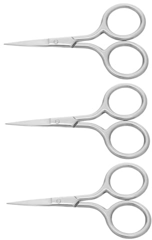 Veemoon 3 Pezzi Forbici per Taglio Peluria Naso e in Acciaio Inossidabile Punta Arrotondata per Sopracciglia Baffi e Strumento Compatto per