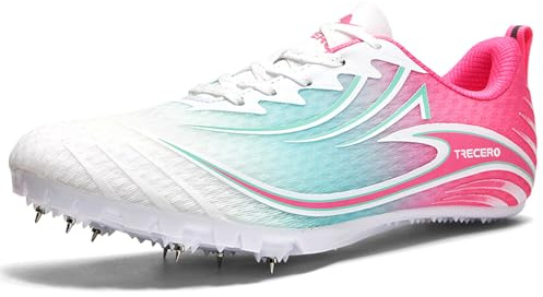 Hiuzylqx Zapatos de Atletismo para Hombre 7 Clavos Zapatillas De Salto De Velocidad Transpirables Resistencia Al Desgaste,para Pista Y Campo Deportivas,B,45 EU