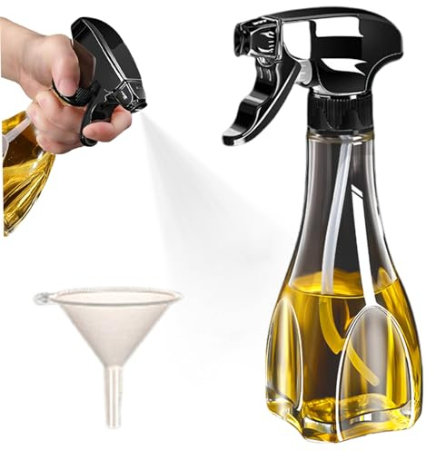 Spruzzatore per olio da cucina, flacone spray per olio stile Misto ad alta pressione da 240 ml con ugello regolabile, base e impugnatura antiscivolo per olive, aceto e spray da cucina, senza aggiun