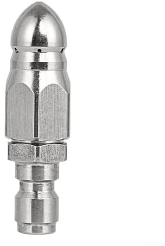 Boquilla de agua de acero inoxidable para uso a alta presión con conexión rápida de 1/4, con 6 chorros delanteros y traseros para una limpieza eficaz de tuberías (1/4 (1,3))