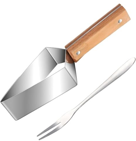 Cortador de sandía, incluye tenedor, cortador de melón, juego multifuncional para cortar melones y frutas, ergonómico y manejable para cocina de acero inoxidable