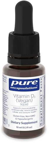 Pure Encapsulations Vitamin D3 (Vegan) Liquid | Hypoallergenic Support for Bone, Breast, Cardiovascular, Colon and Immune Health* | 0.3 fl. oz.