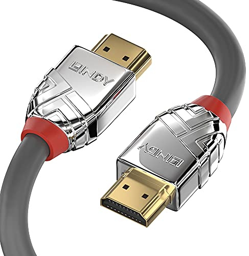 LINDY 37872 Cable HDMI 2.0 Linea Cromo de 2 Metros de Alta Velocidad con Ethernet 4k@60Hz
