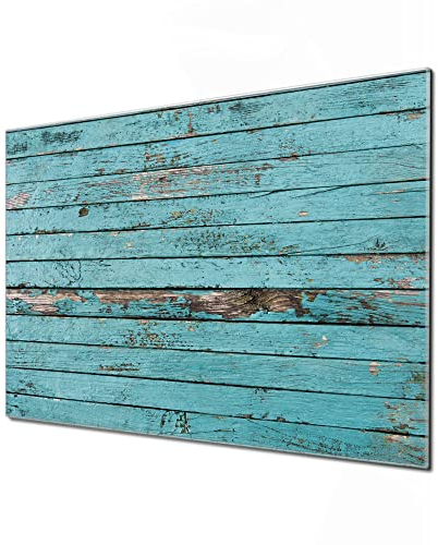 banjado Glas Magnettafel (60 x 40cm) - Magnetwand Glas - Magnetpinnwand als Memoboard - Pinnwand Magnettafel Küche, Büro, Kinderzimmer - Blaue Holzlatten