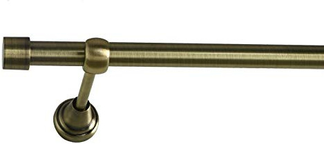 Sento 19mm Metall Gardinenstange Vorhangstange 1-läufig Messing Antik Classic Zoya 200 cm