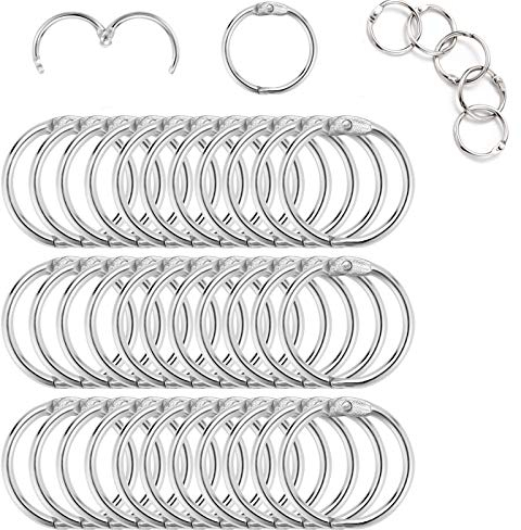 100 Stück Binder Ringe 20mm Buch Ringe Loseblatt Verbinder Ringe Metall Bücher Ringe Heftringe Schlüsselringe für Scrapbook Album Handwerk - Silber Metallringe von ZITFRI