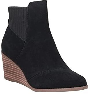 TOMS Women's Sadie Ankle Boot, Black Suede, 9