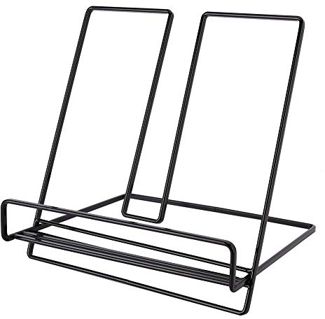 Kochbuchständer, Metall-Lesekochbuchhalter Eisen-Rezeptbuchhalter Zeitschriftenleseständer für Zuhause, Küche(Schwarz)