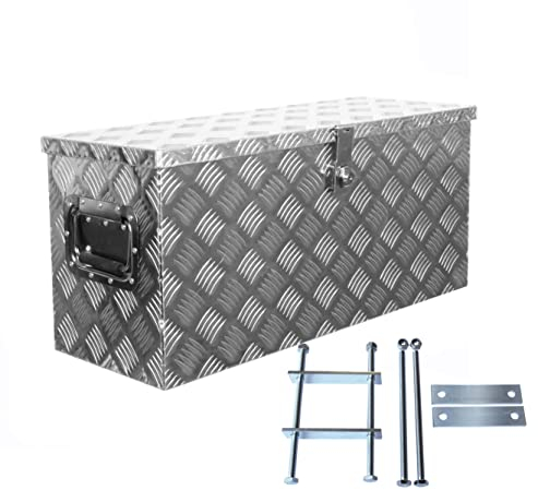 Truckbox D075 + inkl. Montagesatz MON2012 Deichselbox, Werkzeugbox, Alu Riffelblech, Transportbox, Alu Transportkiste, Anhängerkiste - ca. 71 Liter