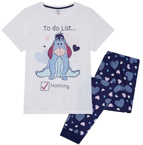 Eeyore Womens Pyjama Set, 100% cotton Licensed Winnie the Pooh Gift UK 12-14