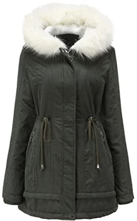 Rot Schwarz mit Fellmütze, dicke warme Damen-Winter-Reißverschluss, Bomberjacke, gepolstert, übergroße Jacke, TT70 4, 48