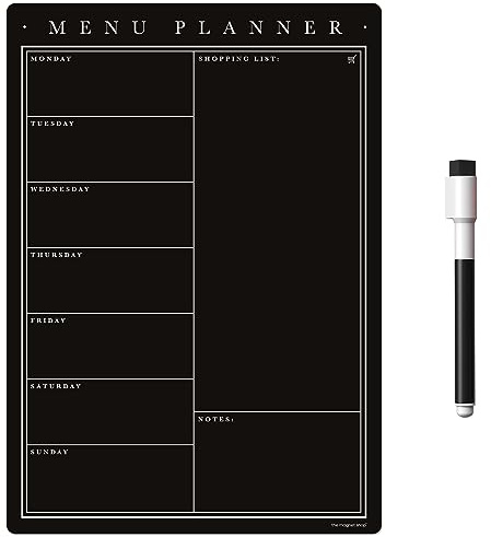 TMS - Agenda magnetica per frigorifero, realizzata nel Regno Unito, lavagna settimanale per preparazione dei pasti, calendario o organizer per lavoro o pianificazione familiare (lavagna classica, A4