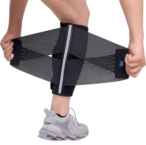 Wadenbandage Muskelfaserriss, Kompressionsbandage Waden für Damen & Herren, Verstellbare Wadenstütze mit Gummiband, für Krampfadern, Wadenzerrung, Schwellungen, Krämpfe, Wadenschmerzen Linderung-S/M