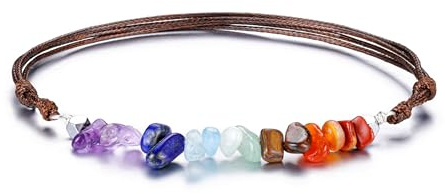 JSDDE Chakra Armband geflochten einstellbar Perlenarmband Heilsteine Edelsteine Armband Glücksbringer Schmuck für Damen Herren