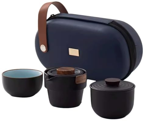 NVNKING Juegos de té Juego de té Moderno Gaiwan, vajilla, Taza, Tetera, Juego de Viaje para Servir té, Juegos de té Ideal para Viajes, Camping, Picnic Oficina al Aire Libre
