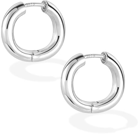 ALEXCRAFT 14K Vergoldet Eckig Dreieck Ohrringe Silber 925 Creolen für Damen | Silber 925 Ohrringe Eckige Creolen Kleine Knorpel Huggie Kreolen U-förmige Creolen Quadratische Ohrringe Oval Damen Herren