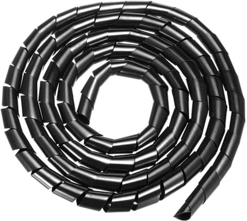 GTIWUNG Raccoglicavi Spiralato, Spirale Avvolgicavo, Tubo a Spirale Diametro 16mm, Copricavo Spirale a Lungezza 5m, Tubo a Spirale per mettere in ordine cavi PC, TV, stereo, console giochi, Nero
