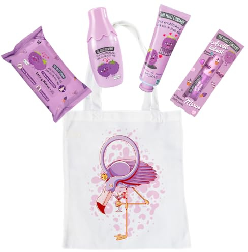 The Fruit Company Set Pack Regalo Moras, Incluye Tote Bag Diseño, Aceite Labial, Crema de Manos, Colonia Eau de Toilette, Toallitas Húmeda | MSO
