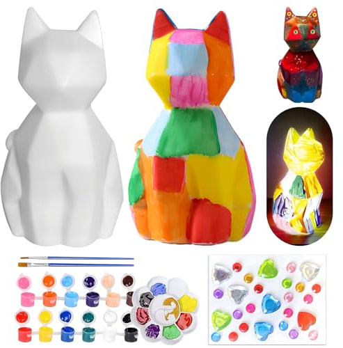 behone Ljus 3D-katt, målning katt barn, leksak flicka målningsset, kreativt set för barn, kreativ konstuppsättning, presenter till tjejer, presentidéer för flickor 6 7 8 9 10 11 12 år