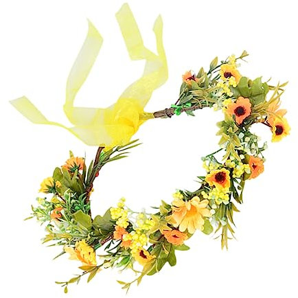 FRCOLOR Blumenkranz Haarschmuck Für Hochzeiten Boho-stil Mit Sonnenblumen Für Braut Brautjungfern Und Fotoshootings Dekoration Für Feierlichkeiten Und Besondere Anlässe
