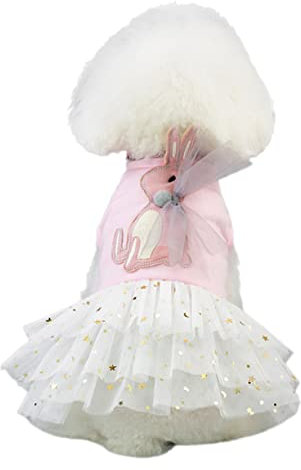 SEWOART Pet Gauzy Dress Baumwoll Tutu Rock Für Hunde Süßes Einteiliges Outfit Für Frühling Und Sommer Weiß Für Outdoor-aktivitäten Und Fotoshootings