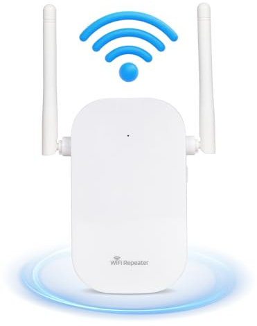 Repetidor WiFi Doble Banda 2.4G/5G, Amplificador Señal WiFi, Extensor WiFi/Router/Repetidor/Ap Modo, Amplificador WiFi Que Cubre 2.640 Pies Cuadrados, Extensor WiFi para el Casa, Hogar y la Oficina