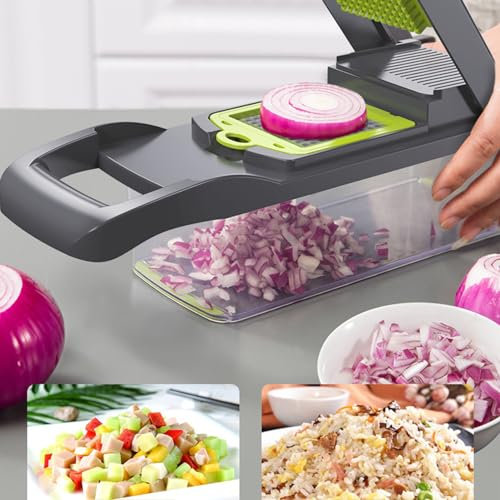 Cortadora de Verduras de Cocina, Máquina Multifuncional para Cortar en Cubitos y Rodajas de Patatas y Cebollas para el Hogar, y Rebanar de Manera Nuestra rebanadora. Las