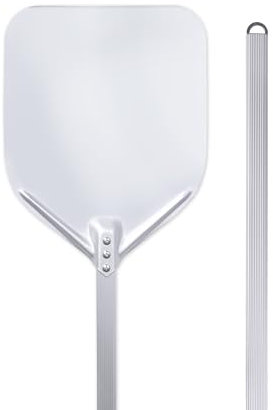 Pizza Lover Pelle à pizza Gastro - Pelle à pizza en aluminium avec poignée extra longue - Idéal pour barbecue, four à pizza, pierre à pizza - Pelle à pizza professionnelle (argent - lisse, 35 x 180