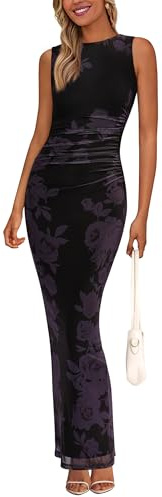 PRETTYGARDEN Women's Summer Formal Floral Maxi Dress Wedding Guest Dress