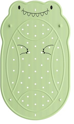 UNEEDE Badewannenmatten rutschfest Kinder, Dinosaurier, Duschmatte für Kinder, 76 x 45 cm, Badematte für Babys, Antirutschmatte für Badewanne, Starke Saugnäpfe Maschinenwaschbar, Grün