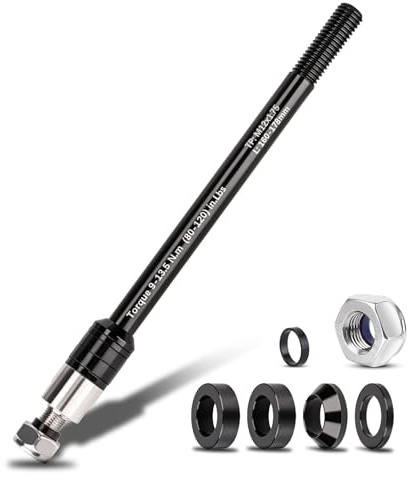 LMYSUFI Adaptateur pour Remorque de Vélo, M12 x 1,75 mm 160-178 mm Adaptateur de Broche D'essieu Traversant pour Vélo, Axe de Roue Arrière Vélo Longueur de Tige Réglable