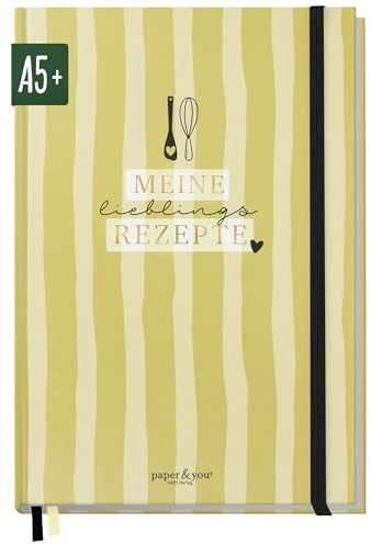 Häfft paper&you® Rezeptbuch zum Selberschreiben A5 + für 62 Rezepte
