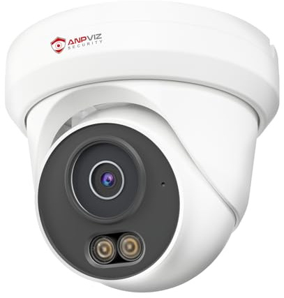 Anpviz 4MP Telecamera IP PoE Esterno, Rilevamento IA Movimento Umano, Visione Notturna Intelligente a Doppia Luce Colori, Alloggiamento in Metallo, Microfono Integrato, Cablato, IP66 (U Series)