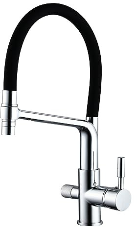 3 Wege Armatur Küche Messing Spülenarmatur für Wasserreiniger-Verchromt