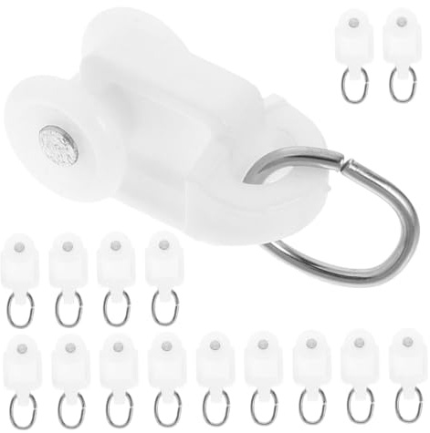 Gardinenschienenrollen mit Haken 150 Stück für Leichtes Gleiten | Kunststoff und Edelstahl, Weiß, Geräuscharm, Passend für Zuhause und Schlafzimmer, Robust und Vielseitig