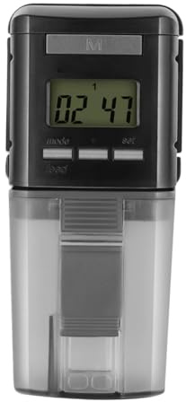 Milisten Alimentador Automático Ajustable para Peces con Temporizador LCD Dispensador Eléctrico para Acuarios y Tanques Fácil Instalación y Control de Volumen para Alimentación Diaria