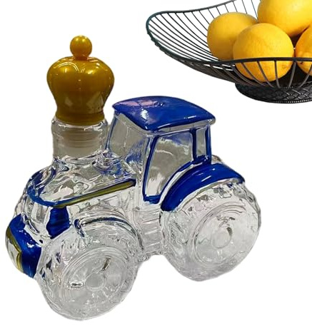 Botella de whisky – Decantador de vidrio para tractor, recipiente decorativo para licor, exhibición de whisky vintage, regalo de vino bourbon brandy vodka para decoración del hogar, bar, oficina