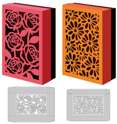 DELORIGIN 3D Blumenbox Metallstanzformen Papierbastel Schablonen Aus Kohlenstoffstahl Scrapbooking Prägevorlagen Für Kartenherstellung DIY Grußkarten